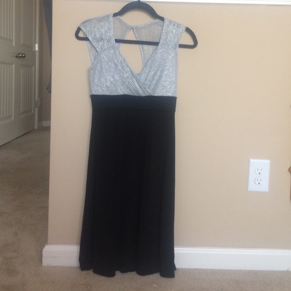 Black and silver cocktail dress