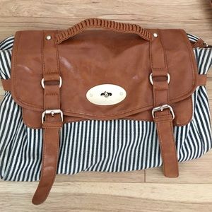 Pinstriped Street level satchel/purse