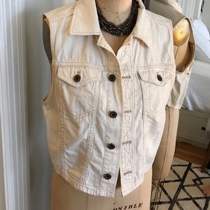 Madewell white denim vest