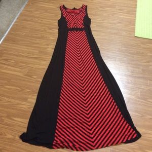 Red/Black Stripped  Maxi Dress