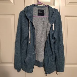 Comfy teal blue knit jacket