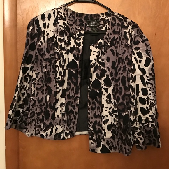 Black and White Leopard Print Cardian/ Blazer