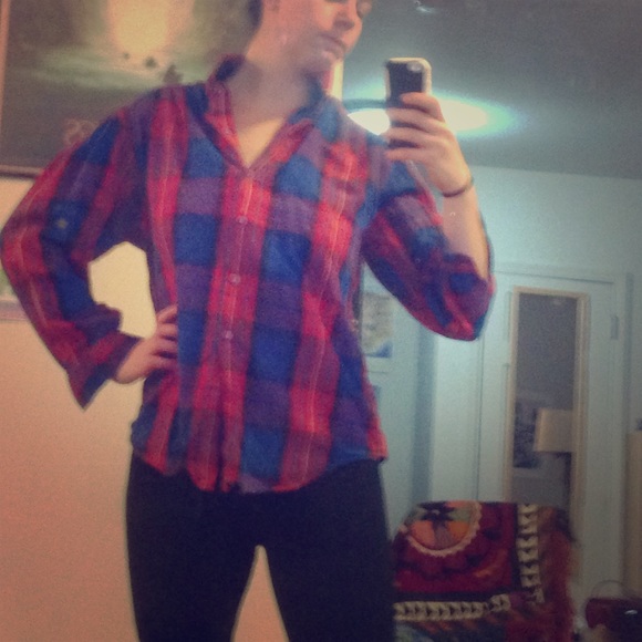 Red and Blue Flannel Shirt