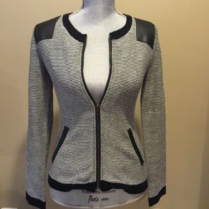 Women's Zip Up Striped Sweater