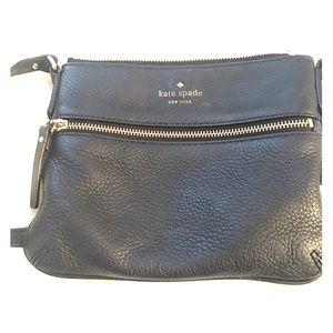 Kate spade black cross body bag with gold details