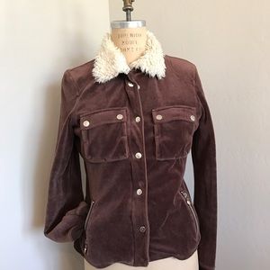 Knit Twisted Heart jacket with Sherpa details