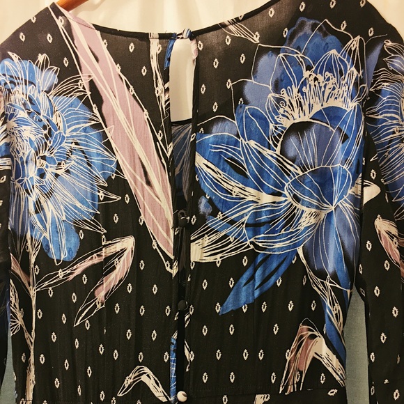 Free People Boho Chic Floral Print LS Maxi Dress - Picture 4 of 4