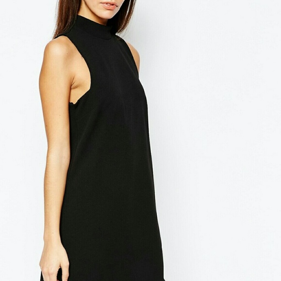ASOS funnel neck black tunic dress