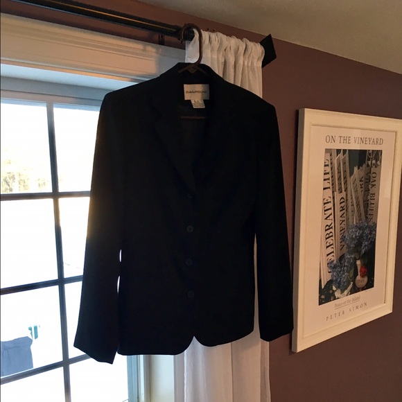 Flawless Evan-Picone black skirt suit.