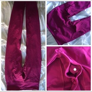 lululemon size 6 cranberry wunder under leggings