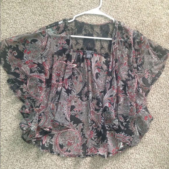 Paisley boho print flowy sheer cardigan