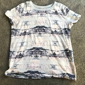 t-shirt with mountain and aztec pattern