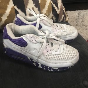 Purple and white Nike air max