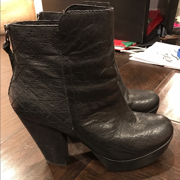 Black Platform Ankle Booties