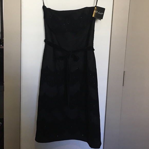 WHBM Cocktail Dress- Black Strapless - Picture 1 of 4