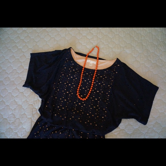 Navy eyelet dress