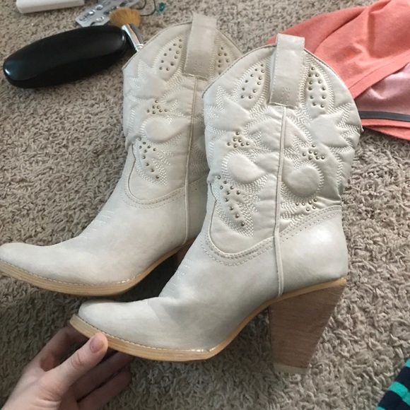 Cream colored cowboy boots!