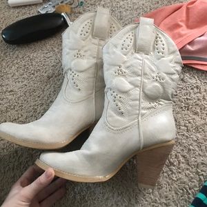 Cream colored cowboy boots!