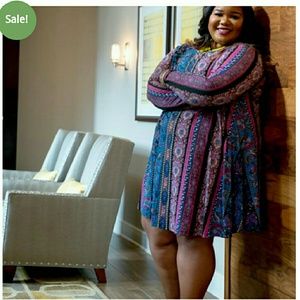 ASOS Curve Swing Dress in Paisley