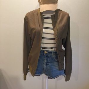 'Hinge' Olive Bomber Jacket