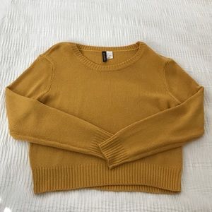 H&M mustard yellow crop sweater