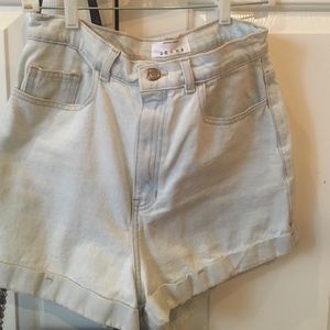 High waisted jean shorts