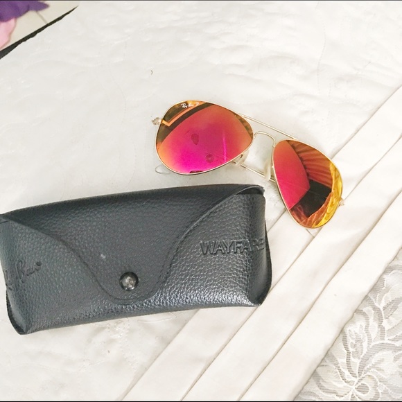 Ray Ban Aviator Sunglass Gold Orange Polarized