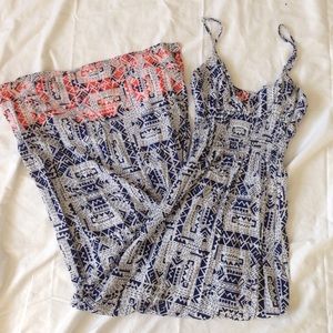 Tribal print Aqua maxi dress