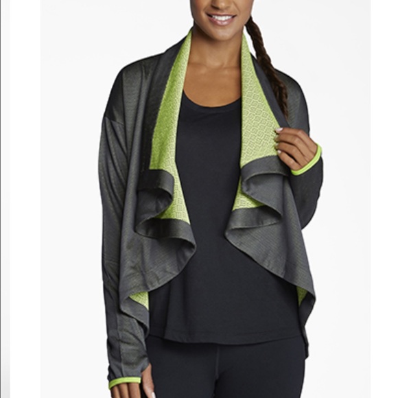 Green and dark grey sporty shrug