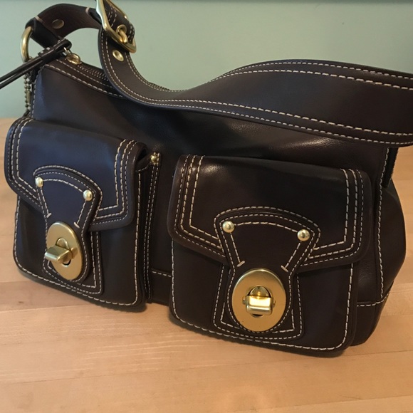 Coach Purse // Espresso Leather // Brass Hardware