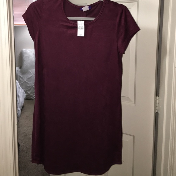 Faux Suede Tshirt Dress