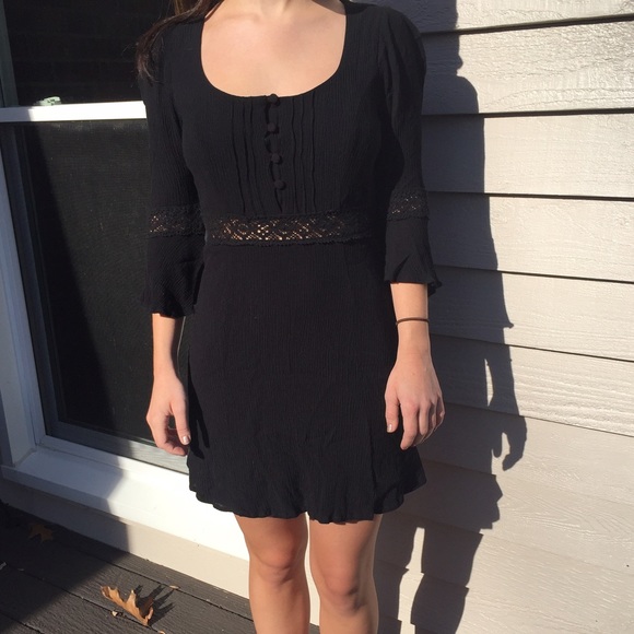 Black Bell Sleeve Dress