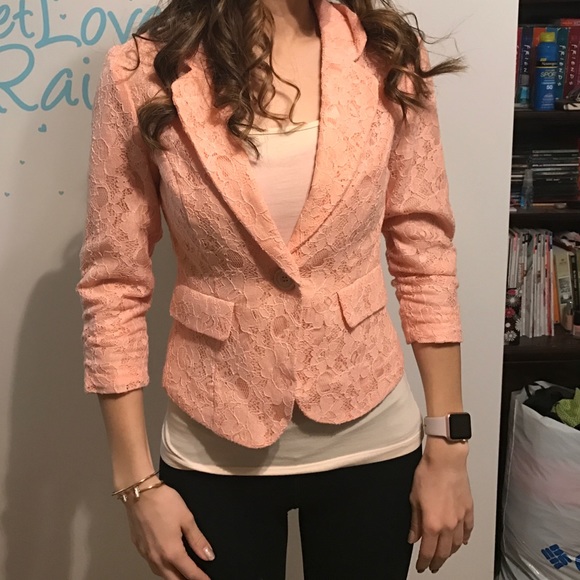 Pink lace blazer