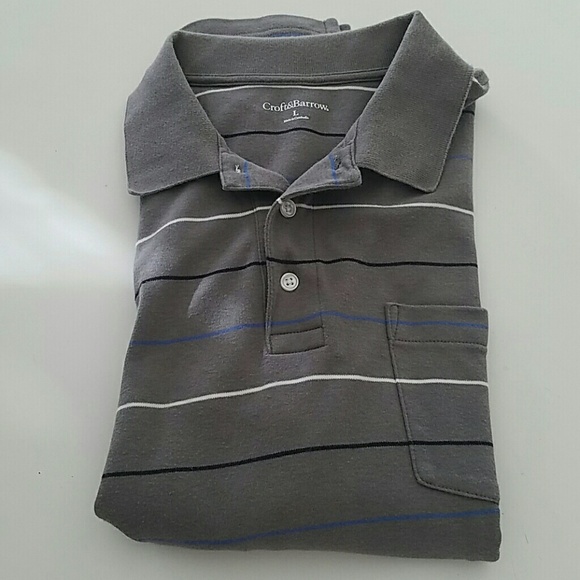 Large Grey striped polo