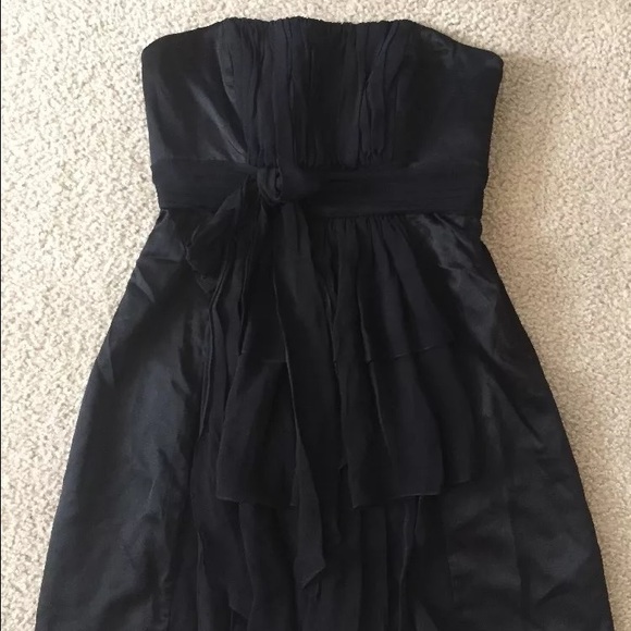 Nancy Rose Strapless Black Silk Small 4-6 Dress