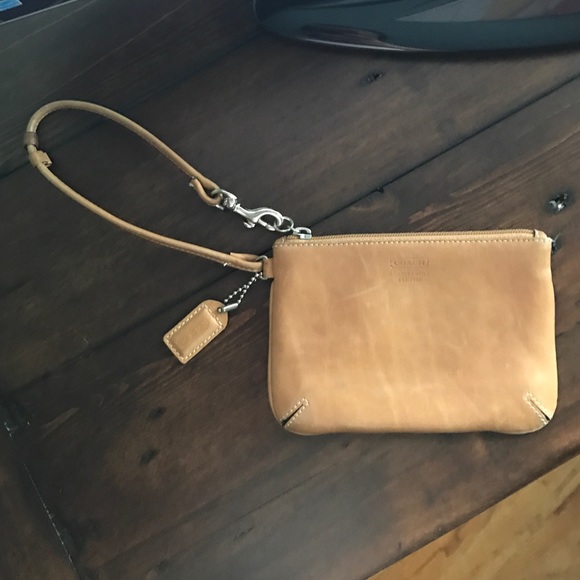 Tan Leather Coach Wristlet