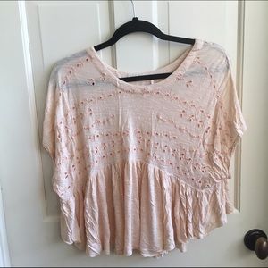 🎉FREE PEOPLE blush short sleeve shirt🎉
