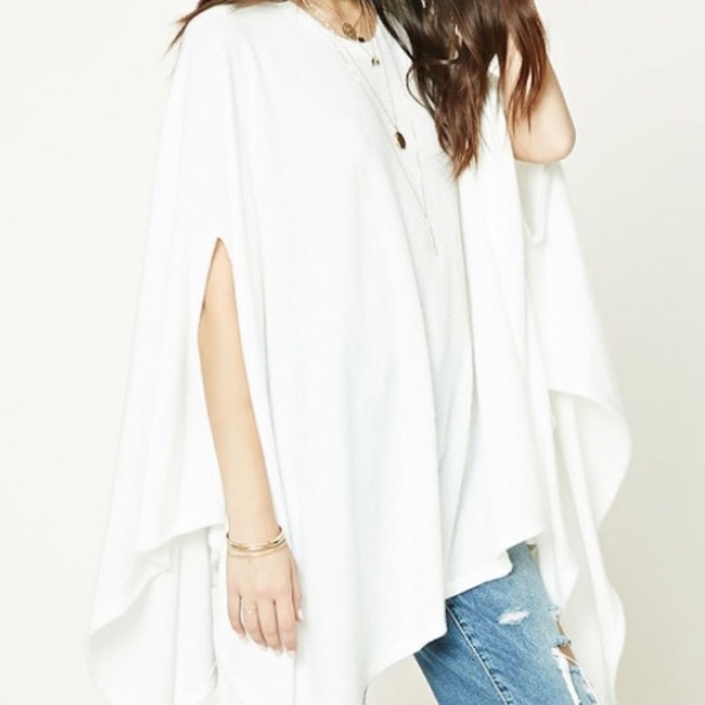 NWOT Winter White poncho