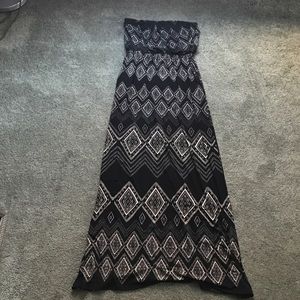 aztec strapless maxi dress
