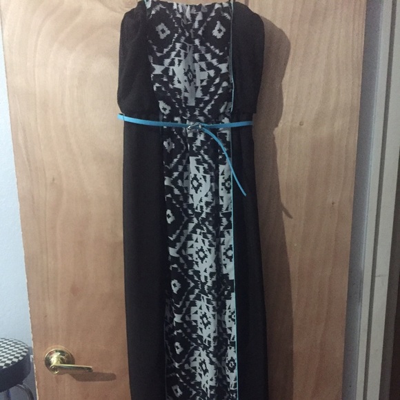 Strapless black dress