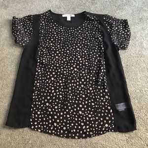 meshy/see through dressy shirt, polkadot
