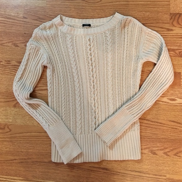 J Crew Cable Sweater with Zipper Detail