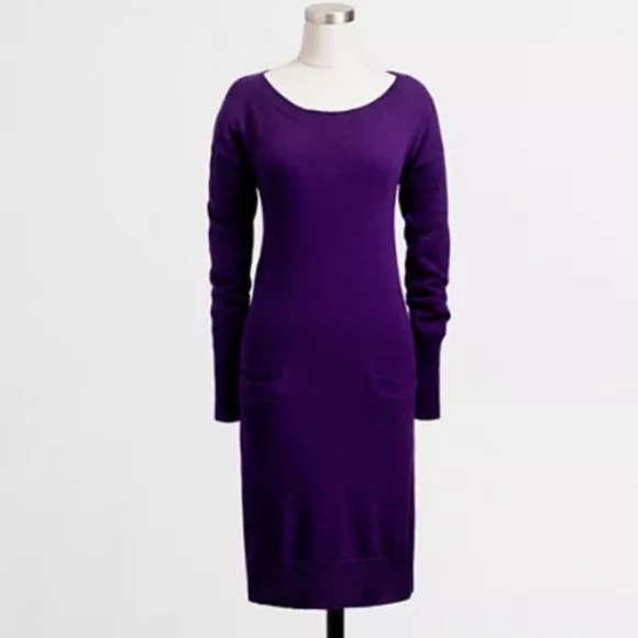 J. Crew Dresses & Skirts - J. CREW WARMSPUN POCKET SWEATER DRESS PURPLE