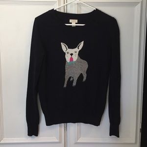JCrew french bulldog sweater size small