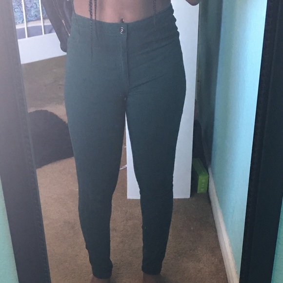 Forest Green High waisted jeans - Picture 1 of 2
