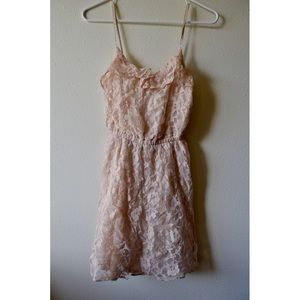 Peach lace dress