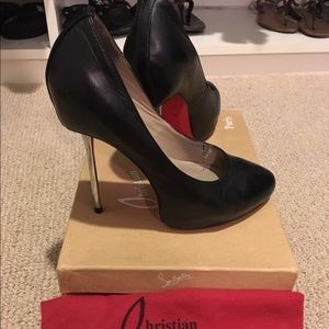 Faux black silver stiletto Christian Louboutins