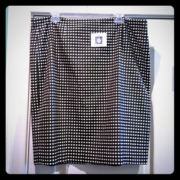 New Anne Klein Polka Dot Camelia Pencil Skirt! 16