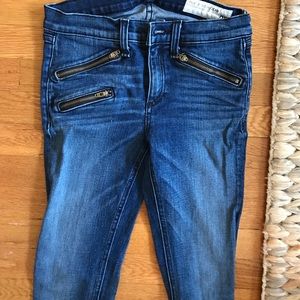 Rag and bone cropped zipper jeans