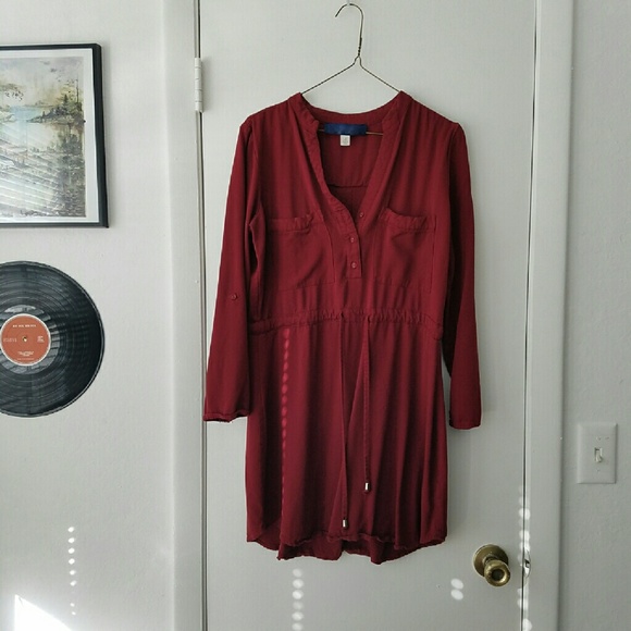DONATED!! francesca's Maroon Shirt Dress